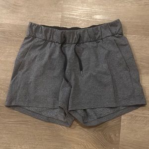 lululemon grey athletic, stretchy shorts